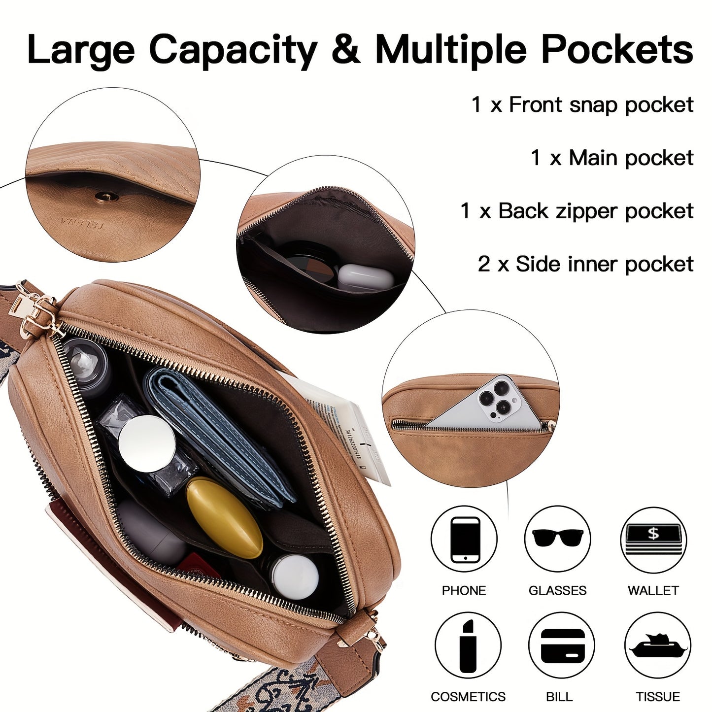 Quilted Vegan Leather Crossbody Bag