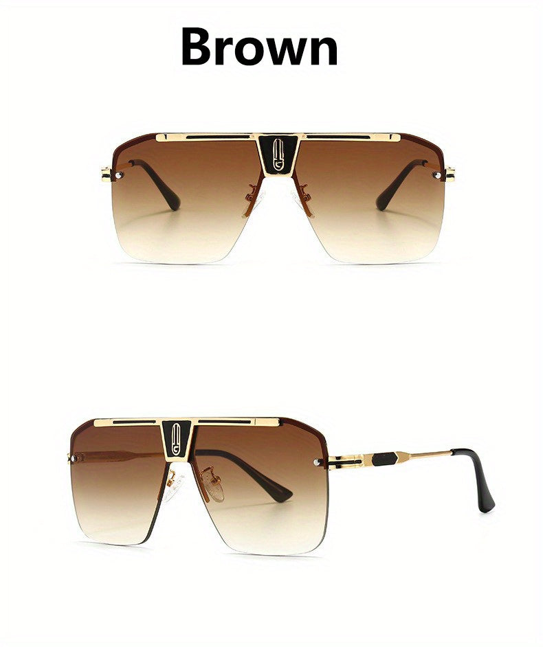 Oversized Rimless Stainless Steel Glasses