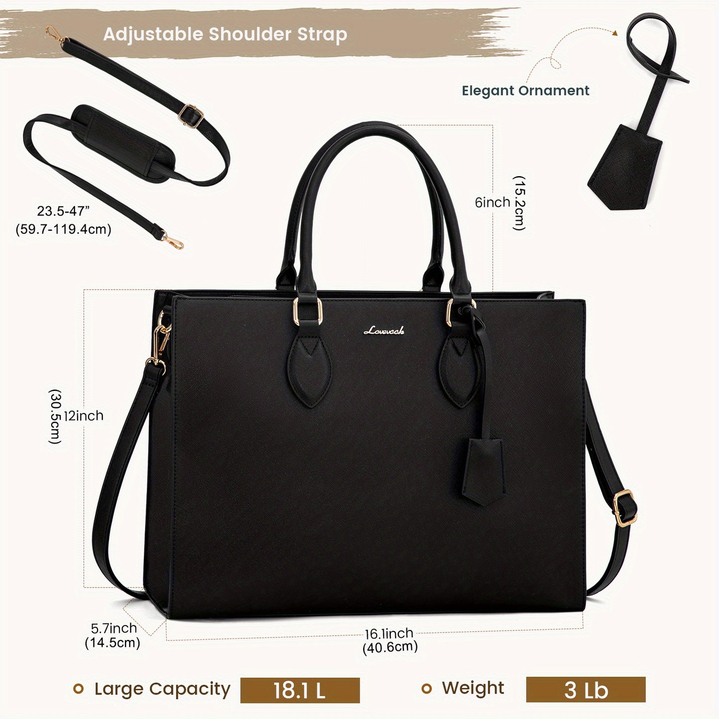 15.6" Women’s Laptop Tote Bag