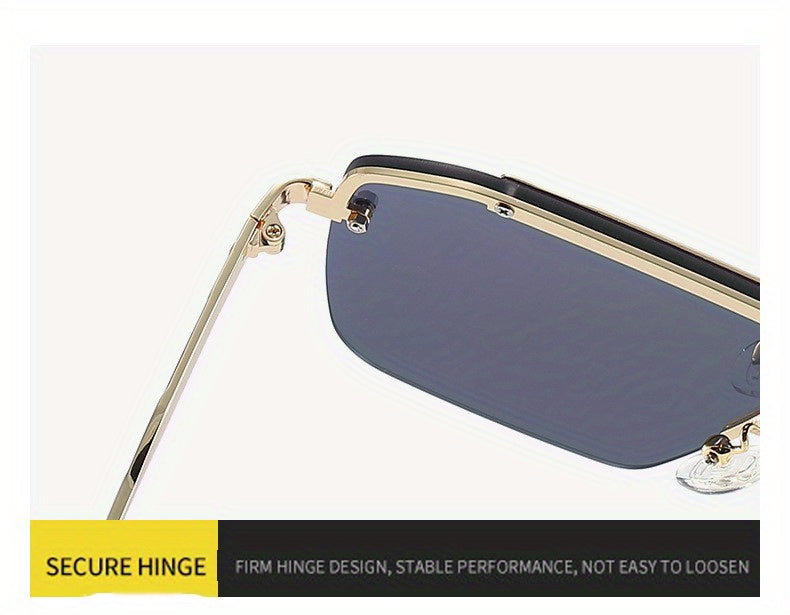 Oversized Rimless Stainless Steel Glasses