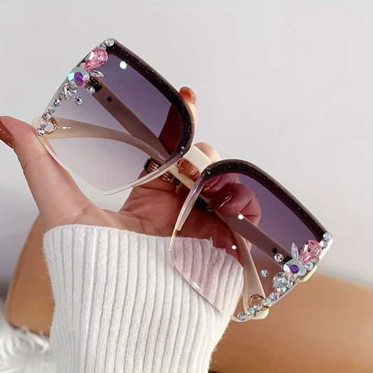 Rhinestone Square Gradient Sunglasses