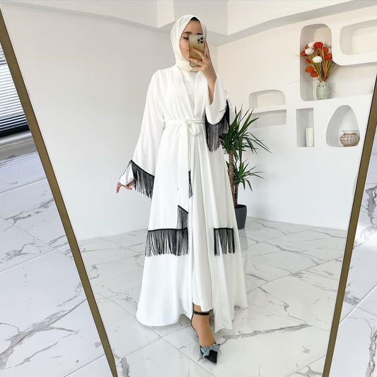 Ethnic Abaya Coat Tassle Fashion Dress