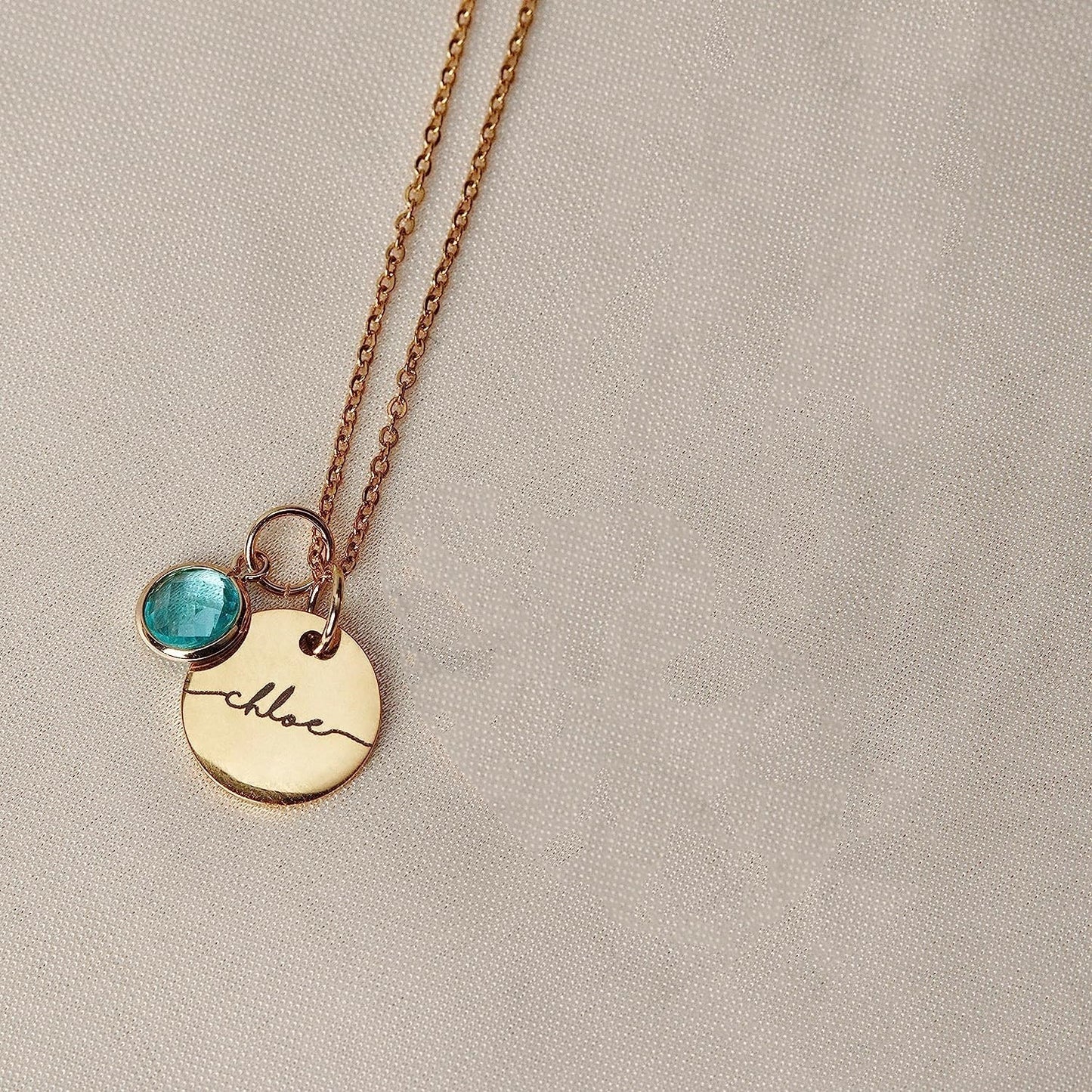Custom Birthstone Name Necklace