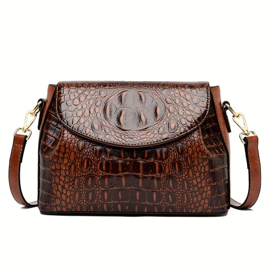 Crocodile Pattern Crossbody Bag