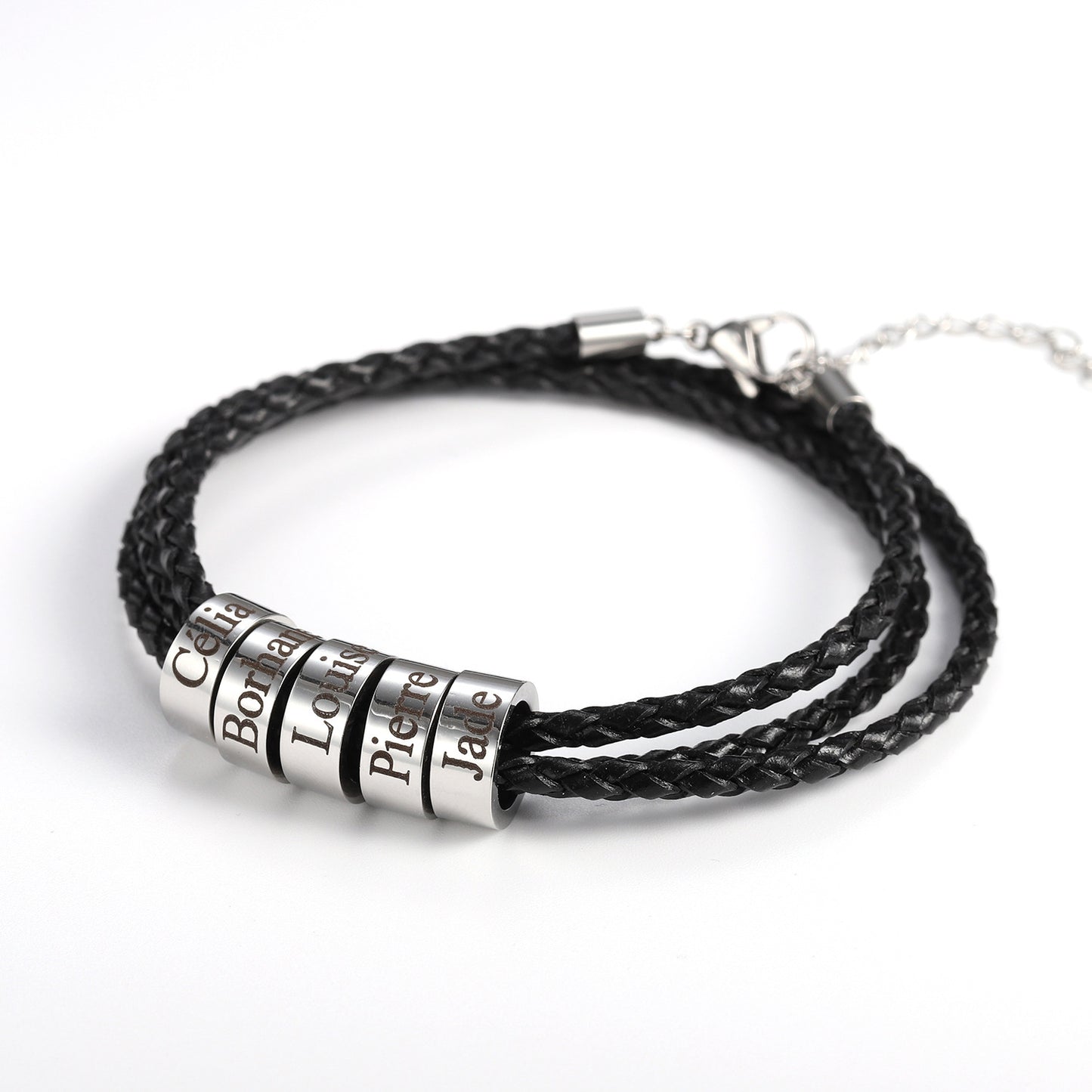 Personalized Leather Braid Bracelet