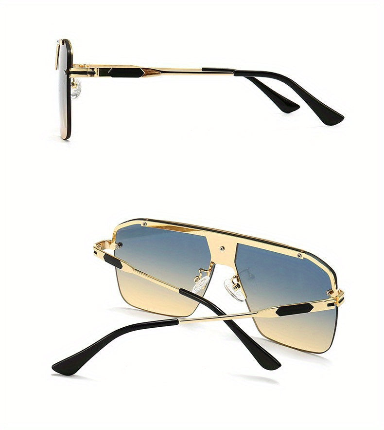 Oversized Rimless Stainless Steel Glasses