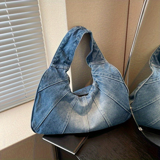 Vintage Denim Underarm Shoulder Bag