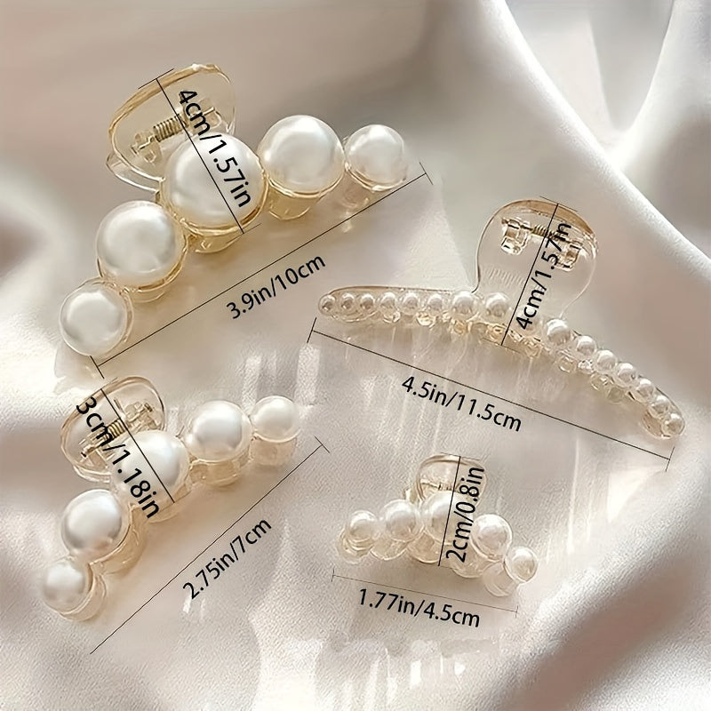 French Faux Pearl Hair Clip Set