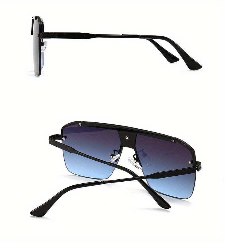 Oversized Rimless Stainless Steel Glasses