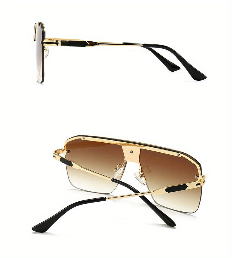 Oversized Rimless Stainless Steel Glasses