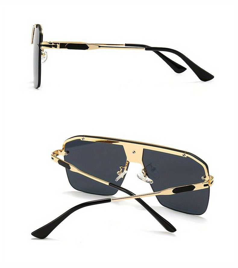 Oversized Rimless Stainless Steel Glasses