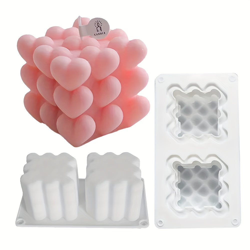 Heart-Shaped Silicone Candle Mold