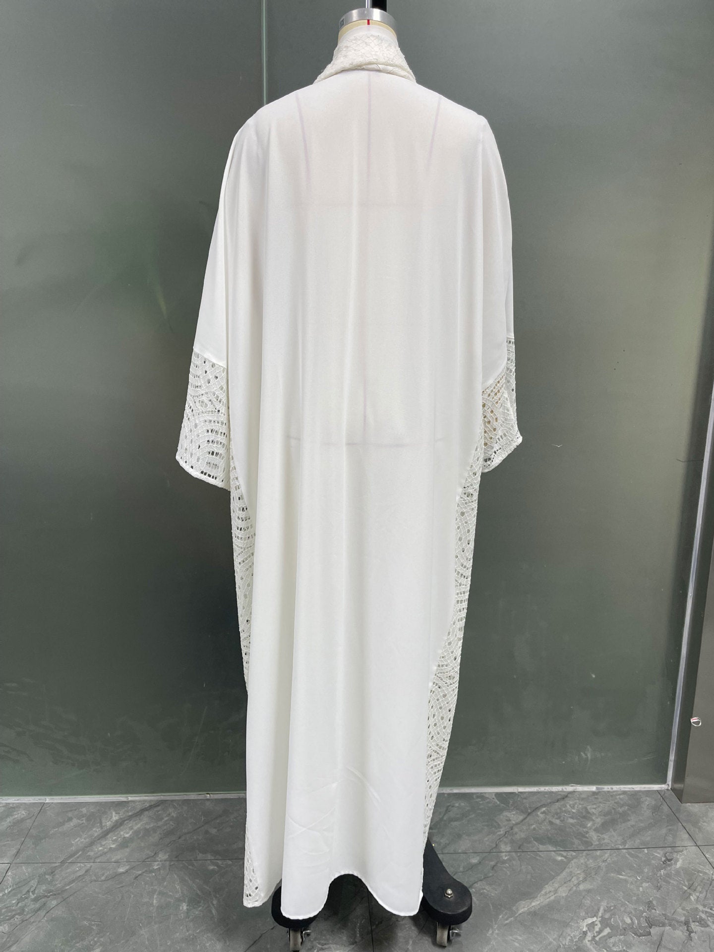 white Elegant Cardigan Robe