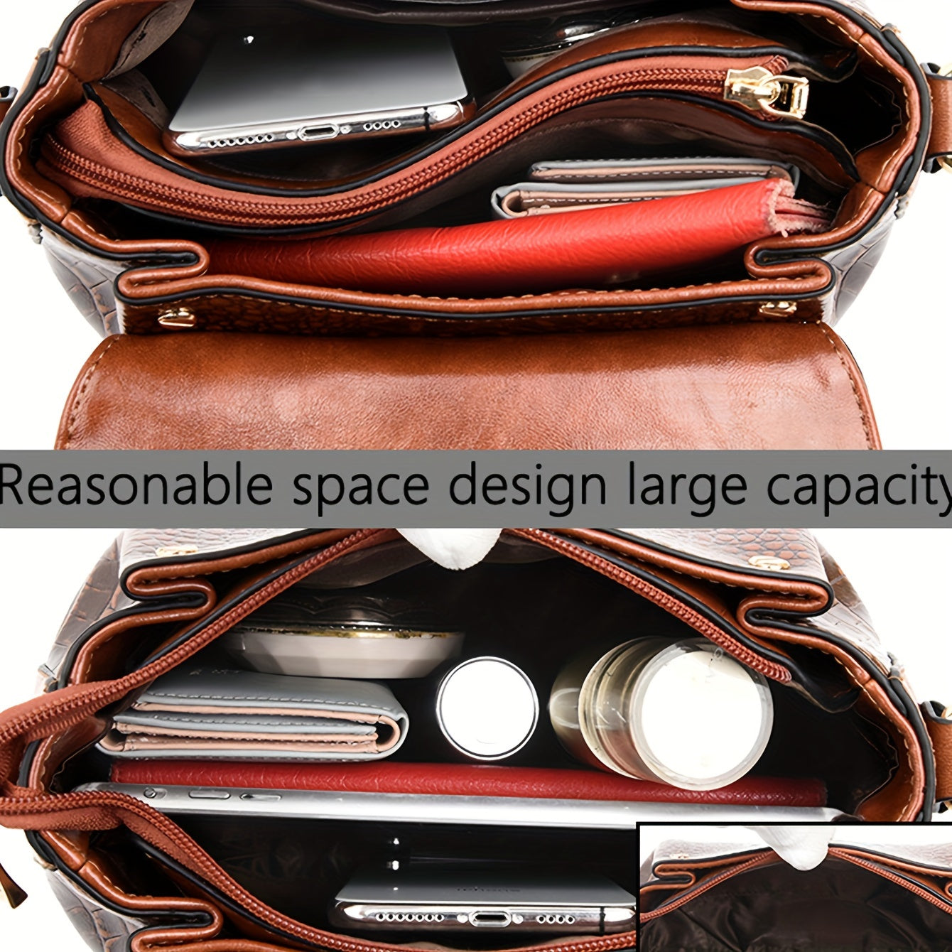 Crocodile Pattern Crossbody Bag