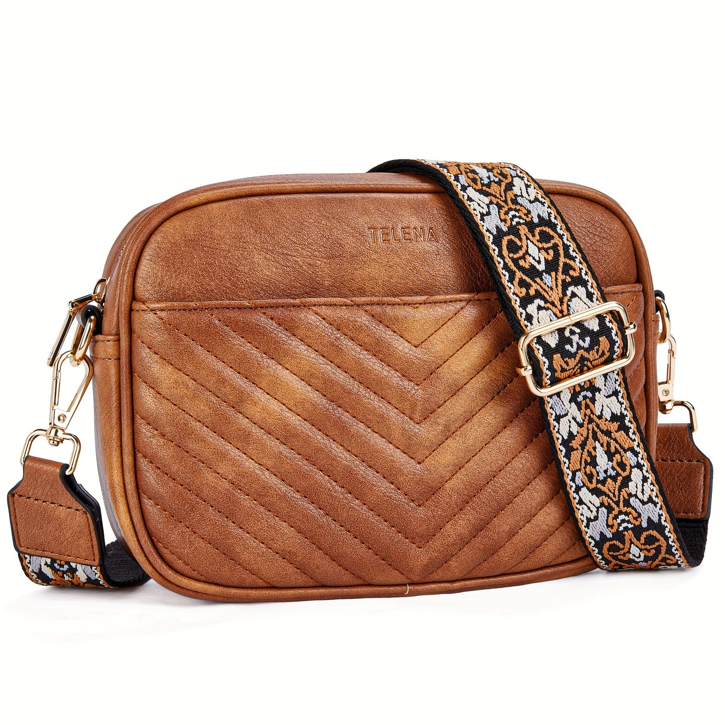 Quilted Vegan Leather Crossbody Bag