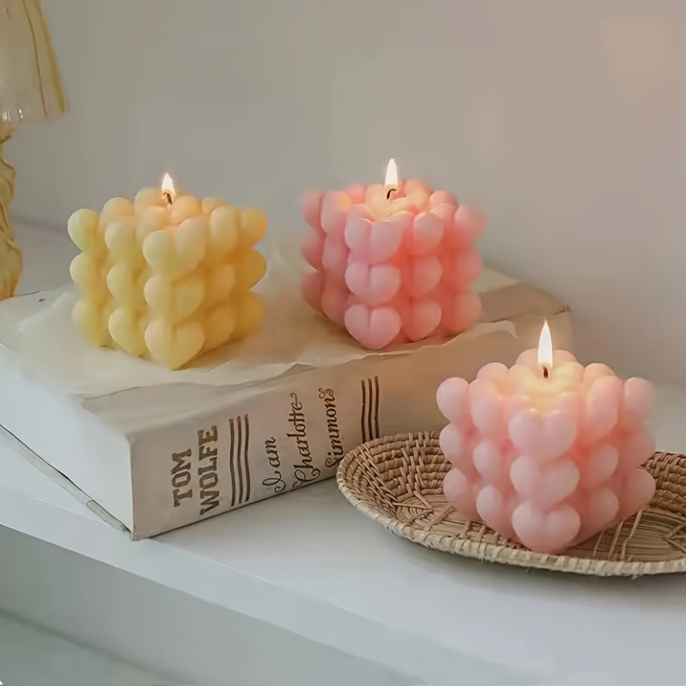 Heart-Shaped Silicone Candle Mold