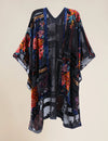 Women’s Burnout Velvet Floral Kimono Cardigan