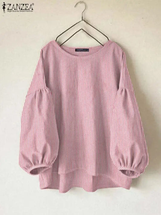 Women's Striped O-Neck Blouse