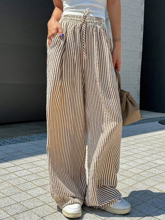 Women's Plus-Size Striped Tracksuit Pants