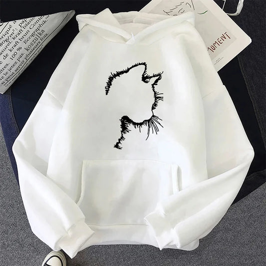 Women's Cute Cat Print Hoodie