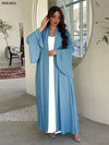 Ruffle Sleeve Open Abaya Kimono