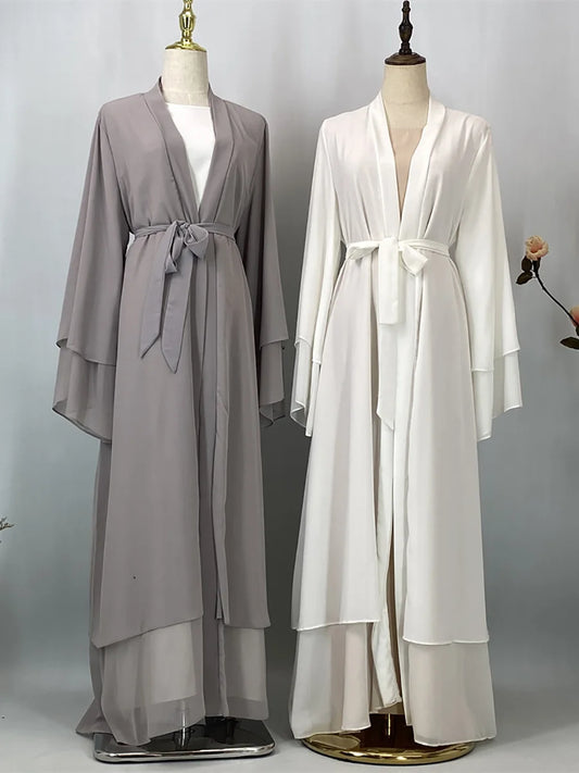 Chiffon Open Abaya Kaftan for Women