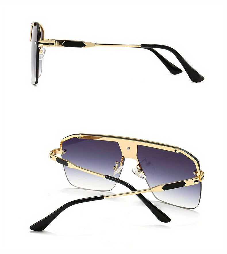 Oversized Rimless Stainless Steel Glasses