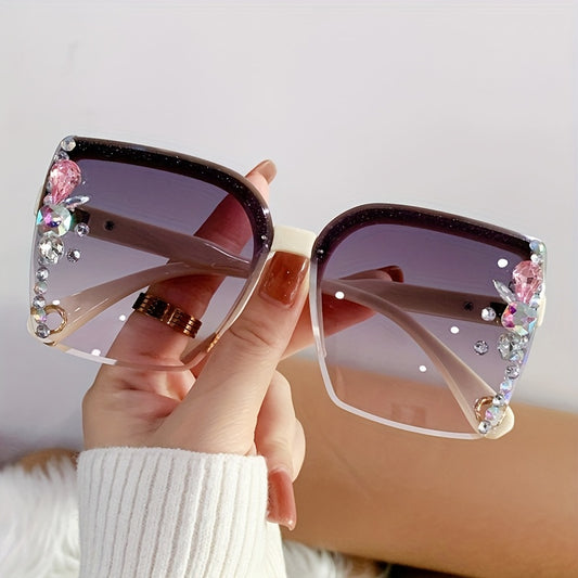Rhinestone Square Gradient Sunglasses