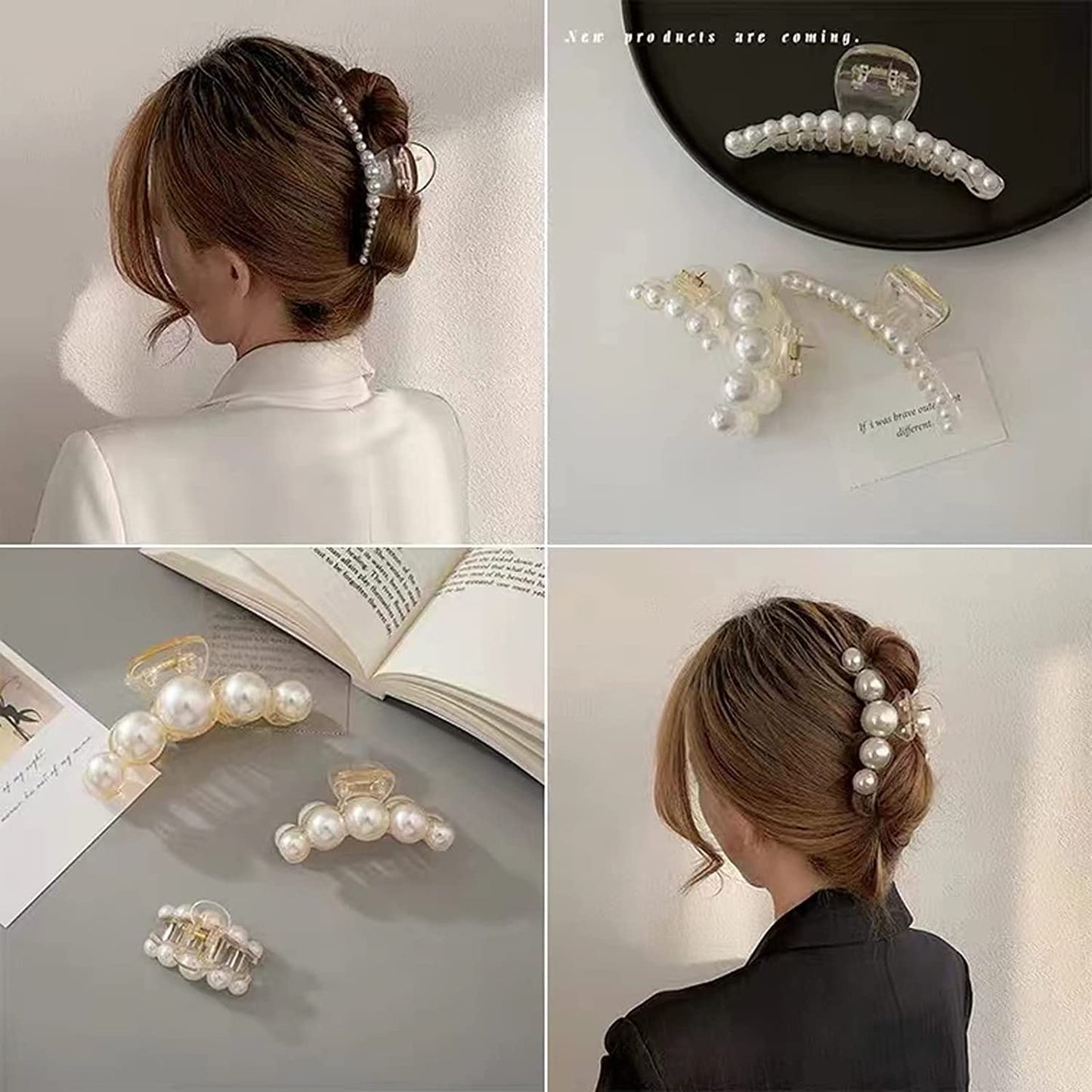 French Faux Pearl Hair Clip Set