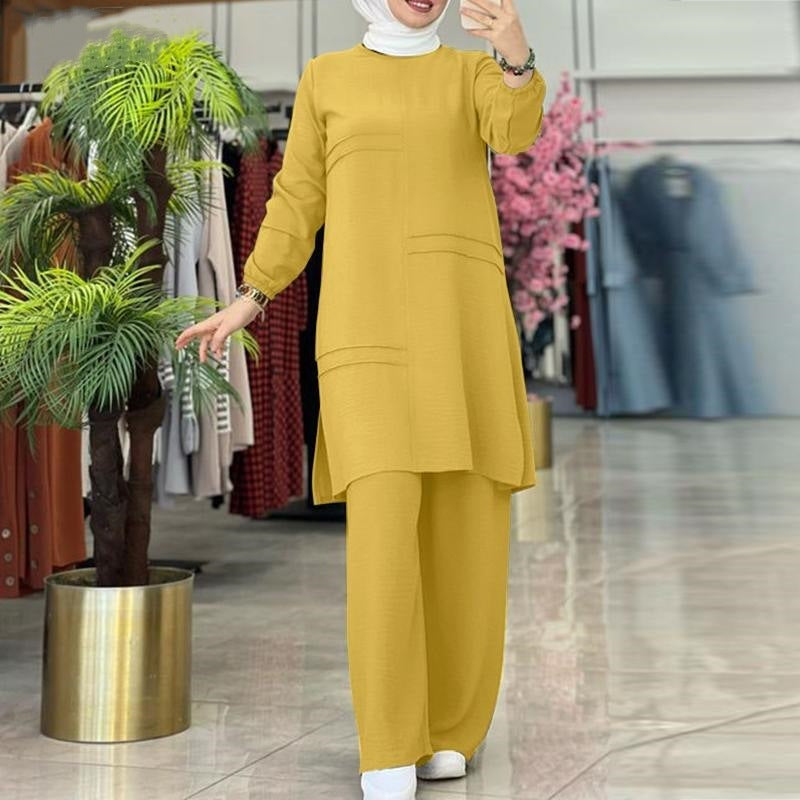 Muslim Women's Wear Solid Color Two-piece Set