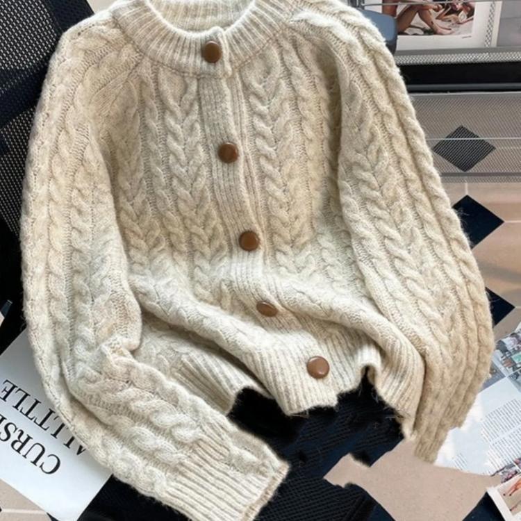 Women’s Retro Thick Knit Sweater Coat