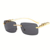 Retro Cheetah Rimless Glasses