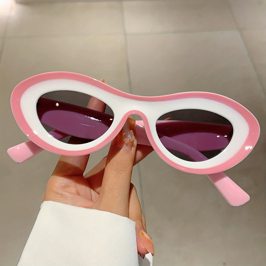 Y2K Cat-Eye Color Block Glasses