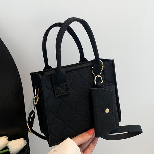 3-Piece Rhombus Embossed Crossbody Bag Set