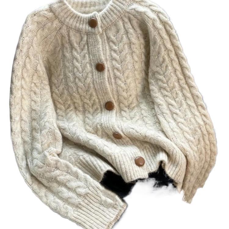 Women’s Retro Thick Knit Sweater Coat