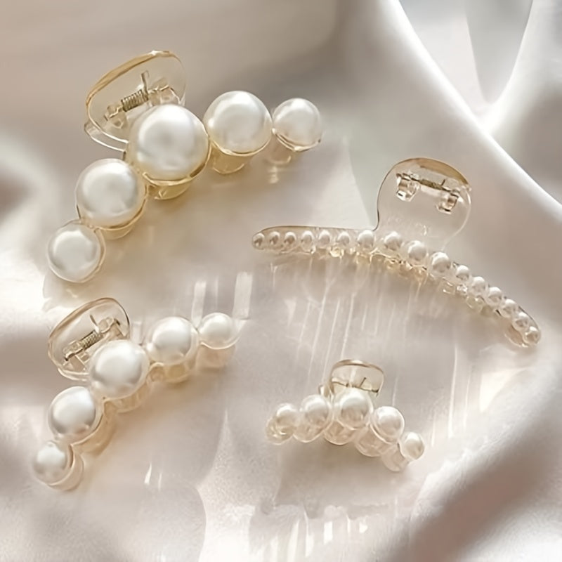 French Faux Pearl Hair Clip Set