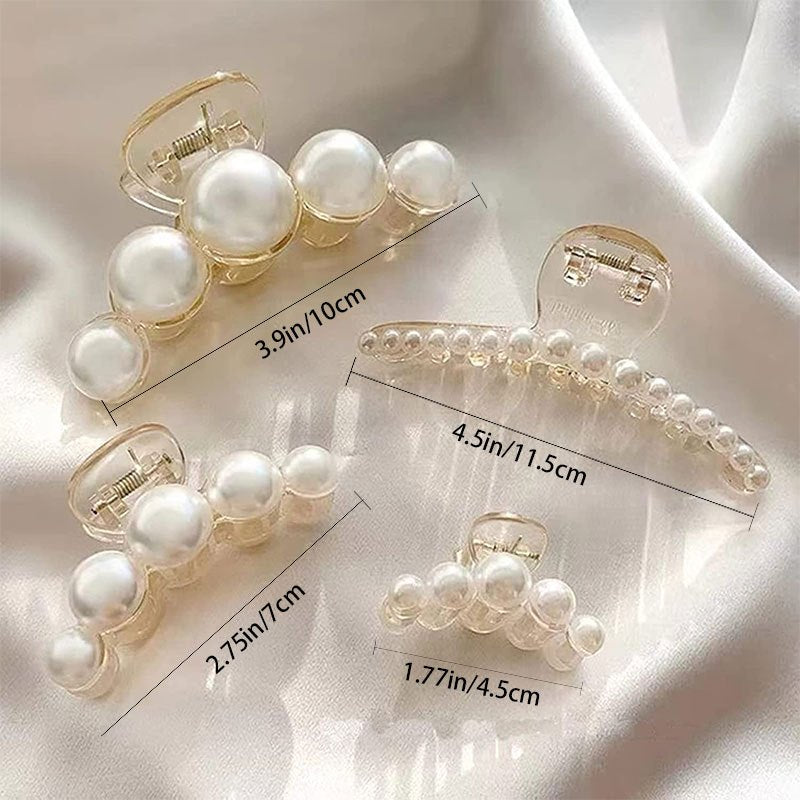 French Faux Pearl Hair Clip Set