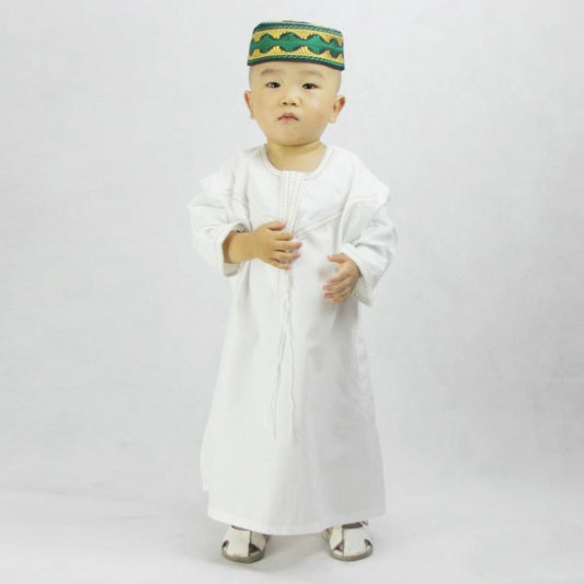 Men’s Cotton Linen Embroidered Robe