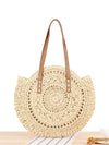 Round Straw Woven Beach Bag