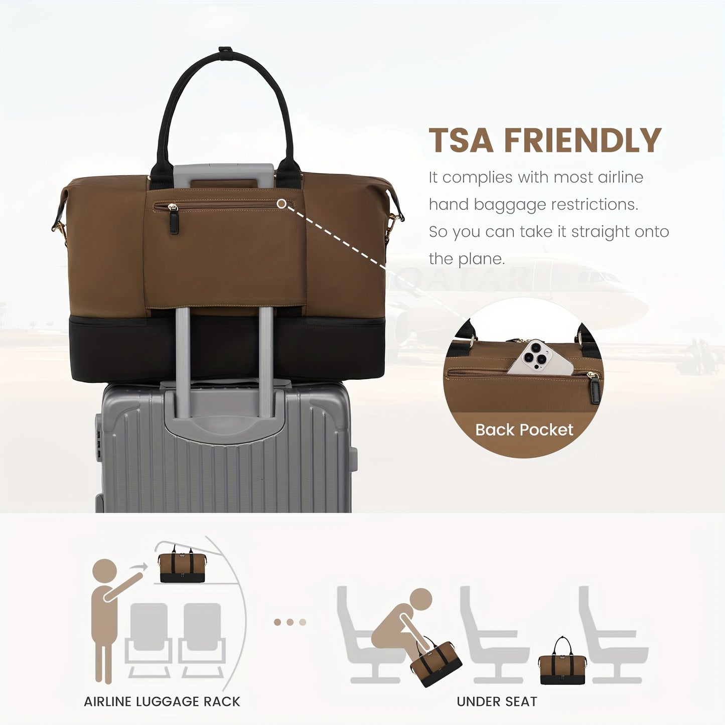 Canvas Weekender Travel Duffle Bag
