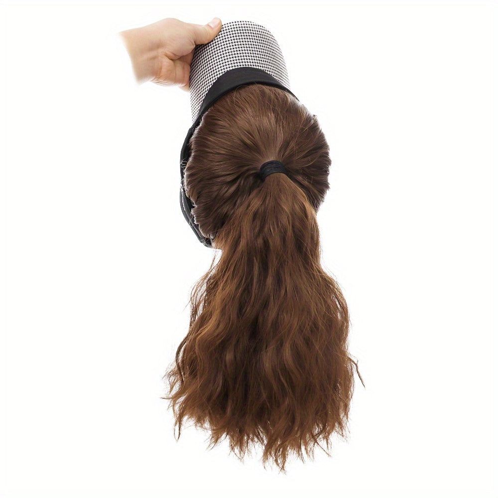 Chic Houndstooth Ponytail Cap Wig