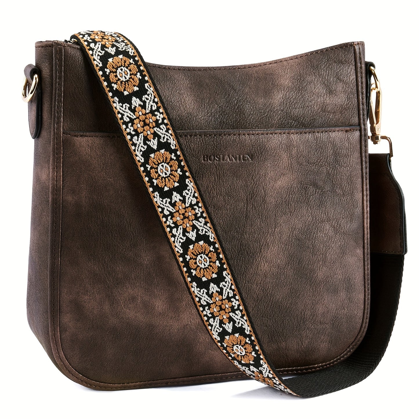 Vegan Leather Hobo Crossbody Bag