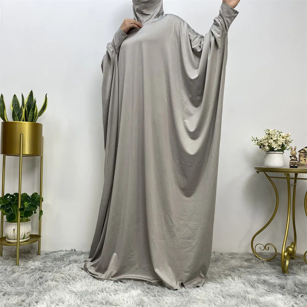 Women’s Traditional Solid Color Long Sleeve Loose Abaya Robe