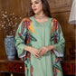 Elegant Floral Print Long Sleeve Abaya Dress