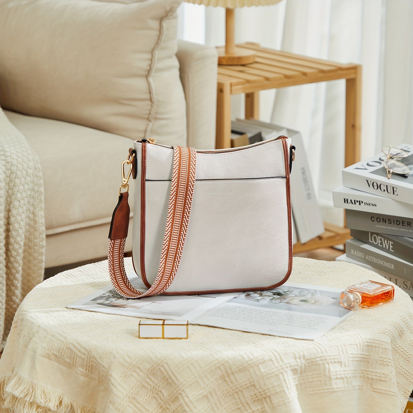 Vegan Leather Hobo Crossbody Bag