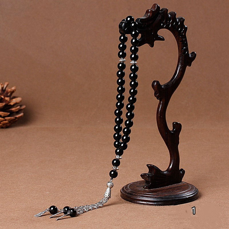 33 Natural stone agate crystal rosary bracelet