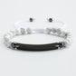 Beaded Engraved Bar Bracelet