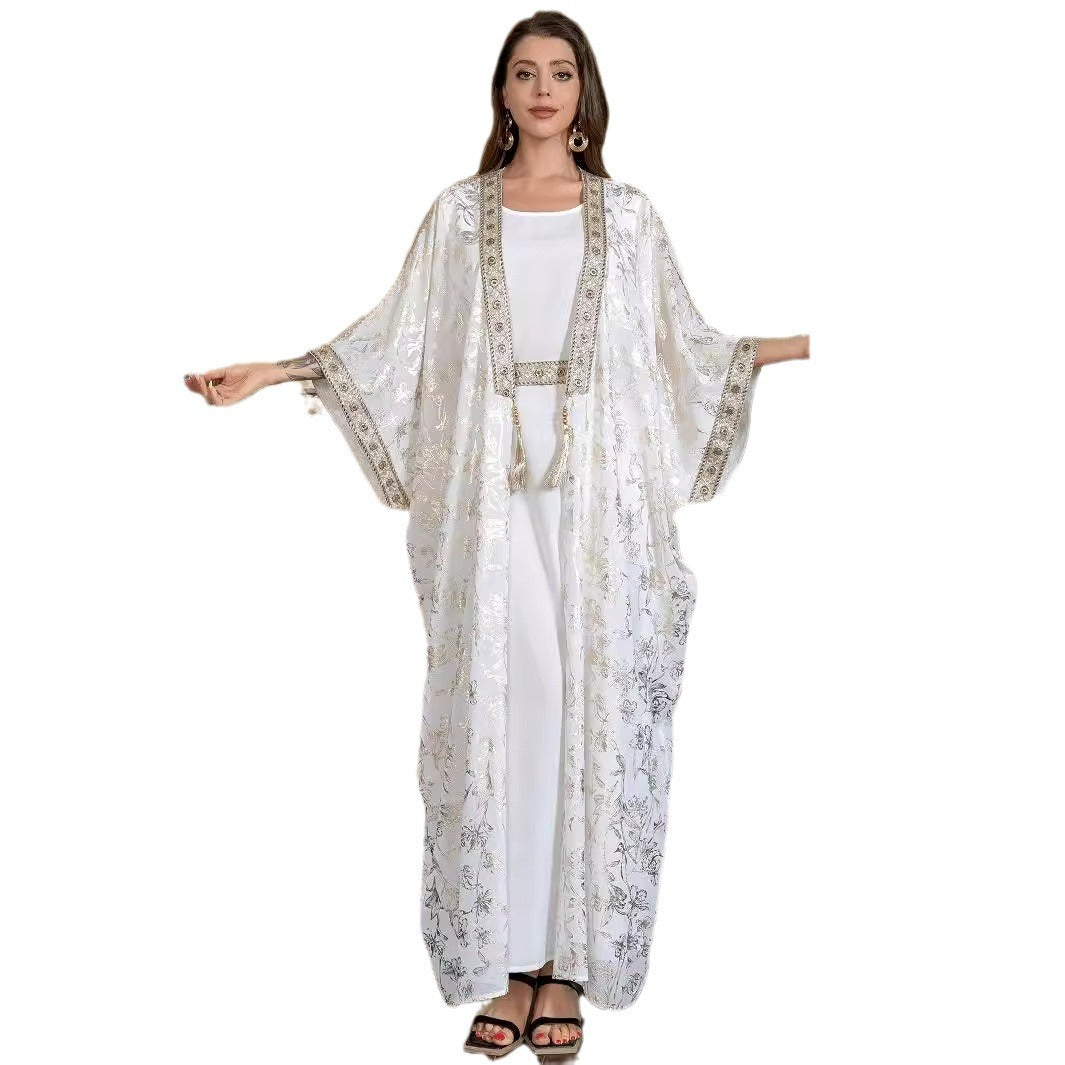 Women's One-piece Dress Bronzing Robe Abaya