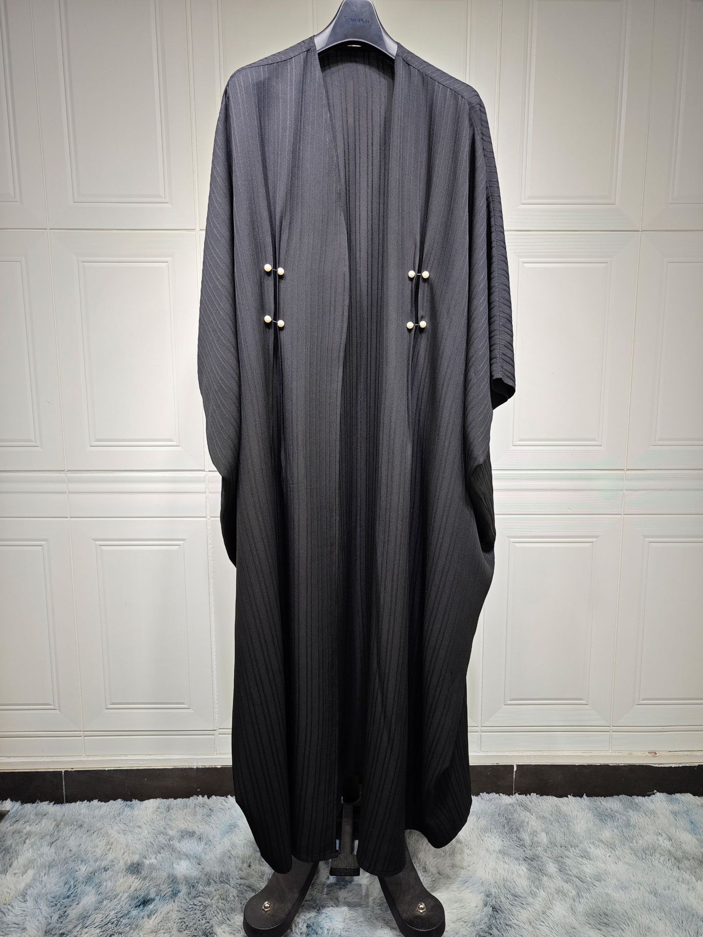 Striped Plus-Size Abaya