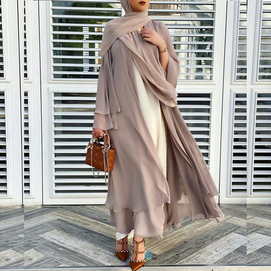 Solid Open Abaya Kimono Kaftan Cardigan